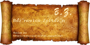 Bánovics Zoltán névjegykártya