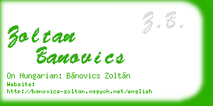 zoltan banovics business card