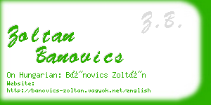 zoltan banovics business card
